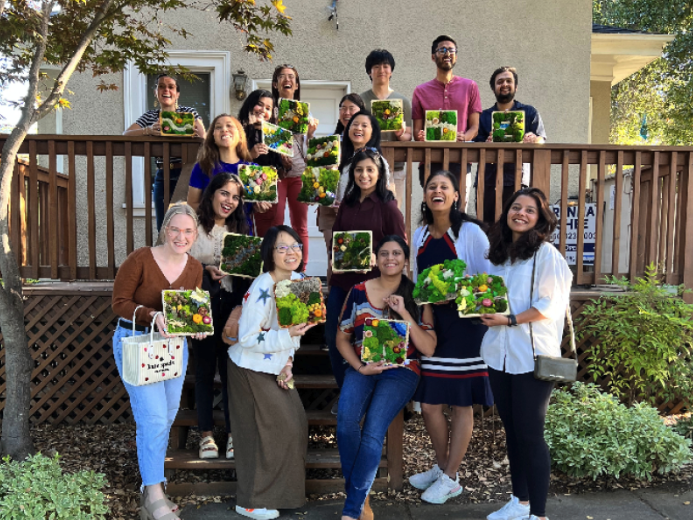 Moss wall art workshop in Campbell with drinks included for team building.