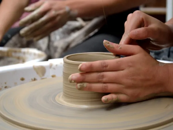 Pottery wheel throwing team-building experience in San Francisco.