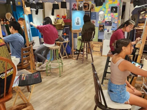 Drawing workshop birthday activity in Saratoga Bay Area