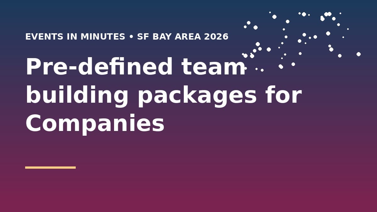 Pre-defined team building packages for Companies