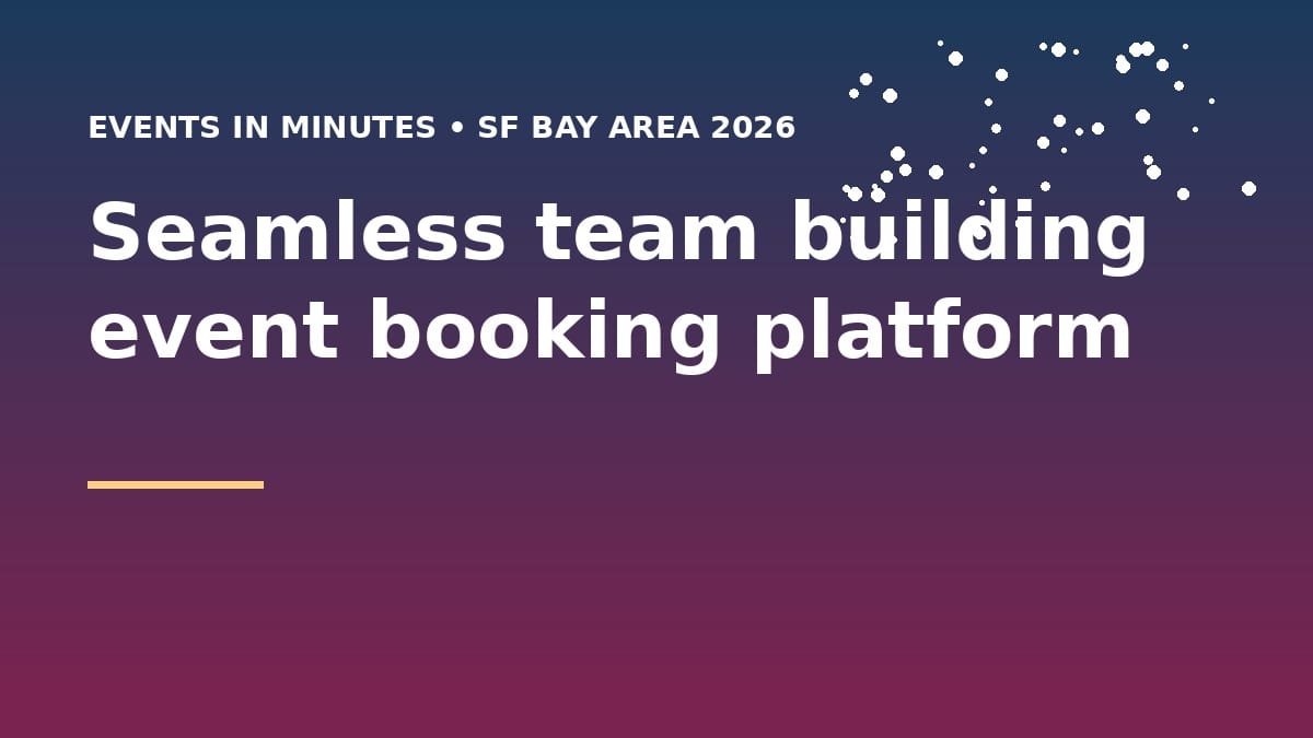 Seamless team building event booking platform