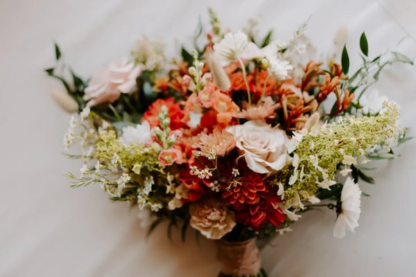 Elopement Bridal Bouquet and Boutonniere from Farm-Grown Blooms – Florists