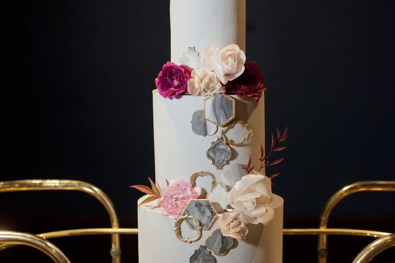 Custom Fondant Wedding Cake Priced per Slice with Tasting – Bakeries