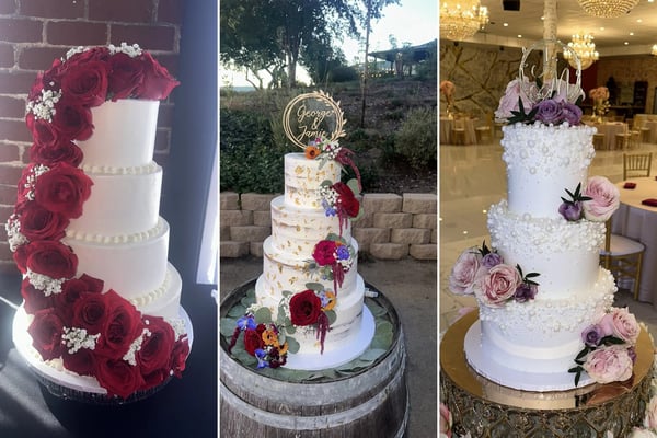 Four Tier Buttercream Wedding Cake Serving 126 With Delivery – Bakeries