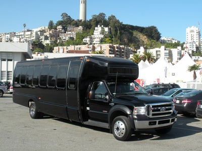31 Passenger Executive Limo Bus (Black) Luxury Rental for Parties – Transportation