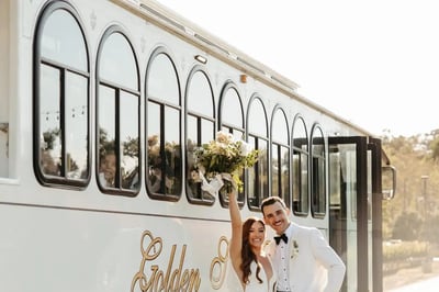 Vintage White Trolley for Livermore Valley Weekday Weddings – Transportation