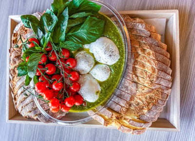 Creamy Burrata and Pesto Bowl Appetizer for Gatherings – Catering