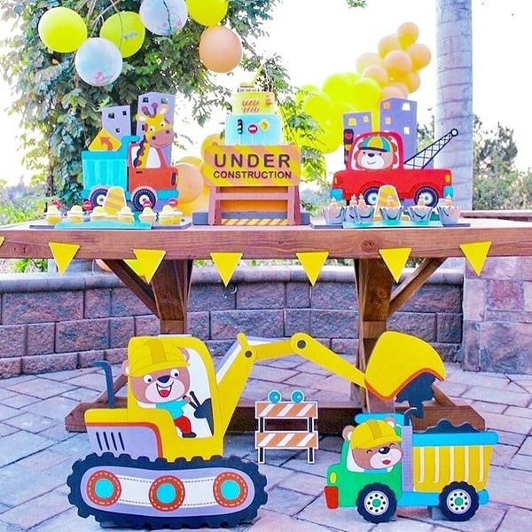 Birthday Rescue Truck and Digger Decor – Decoration