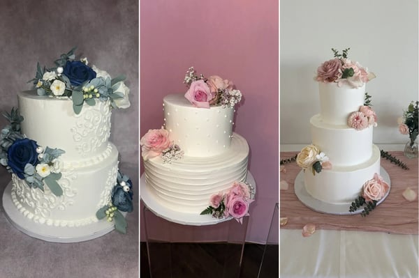 Two Tier Buttercream Wedding Cake With Delivery for 40 Guests – Bakeries
