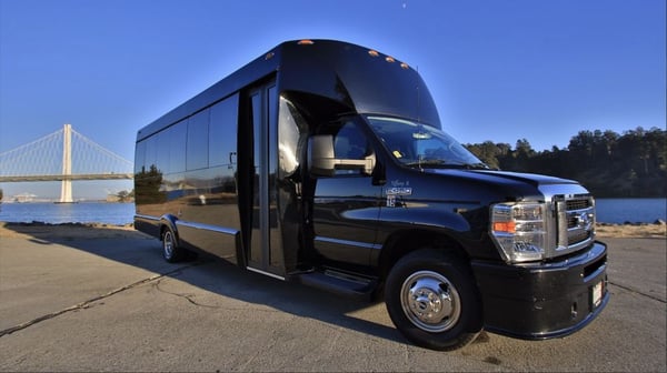 Small Party Bus with Onboard Restroom Rental for Up to 19 Guests – Transportation