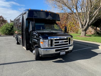 24 Passenger Limo Bus with Dance Pole Luxury Rental for Any Event – Transportation