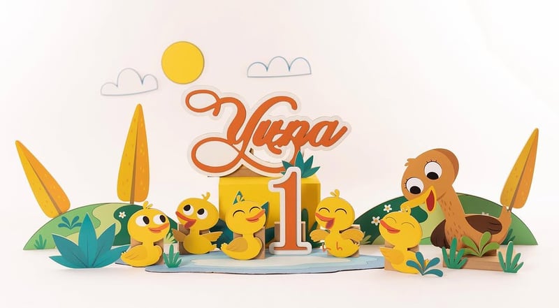 Birthday Cake Table with Laser-Cut Name – Decoration