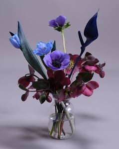Petite Vase Set of Blue Event Florals for Tables and Showers – Florists
