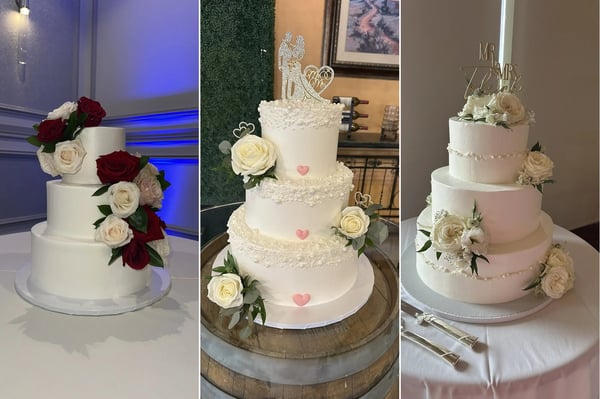 Simple Three Tier Buttercream Wedding Cake for Up to 96 Guests – Bakeries